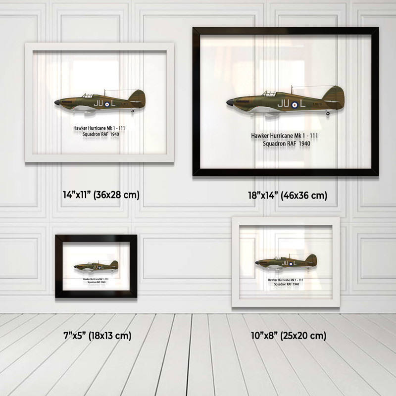 Принт на склі «Винищувач Hawker Hurricane Mk 1 111 Ескадрилья 1940 рік»