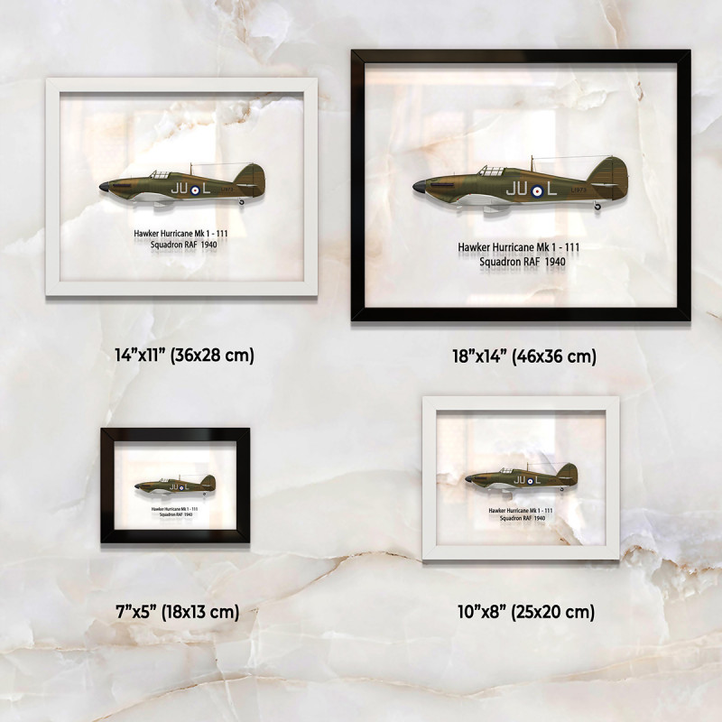 Принт на склі «Винищувач Hawker Hurricane Mk 1 111 Ескадрилья 1940 рік»