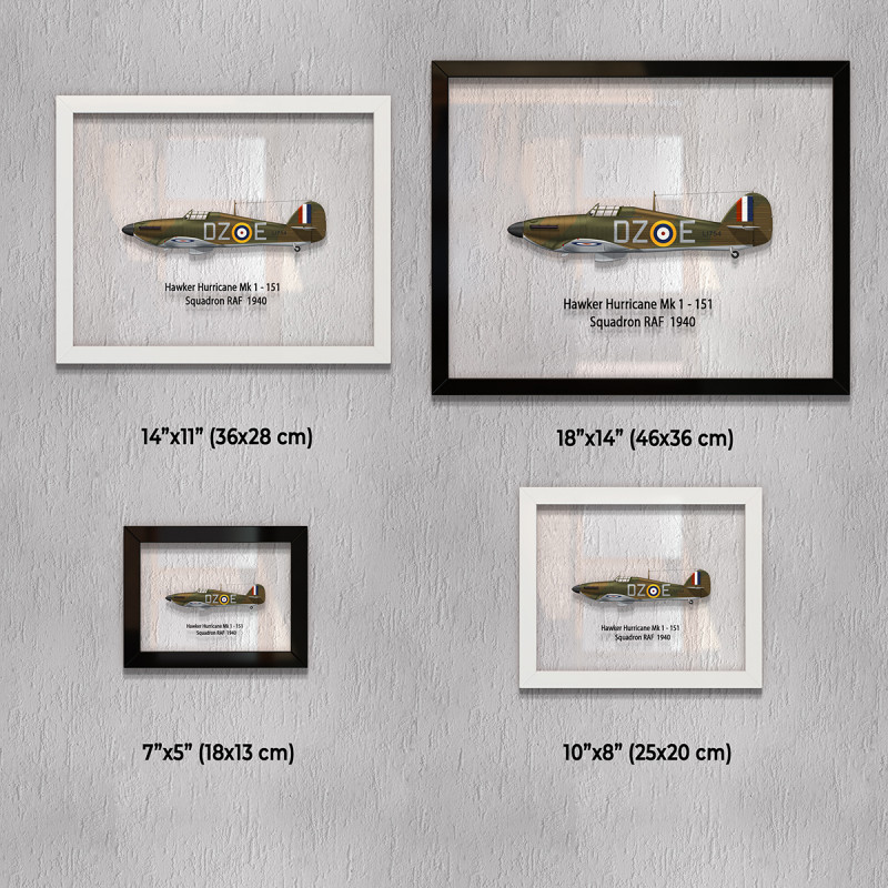 Принт на склі «Винищувач Hawker Hurricane Mk 1 151 Ескадрилья 1940 рік»