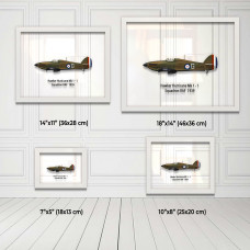 Принт на склі «Винищувач Hawker Hurricane Mk 1 + 1 Ескадрилья 1939 рік»