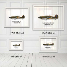 Принт на склі «Винищувач Hawker Hurricane Mk 1 213 Ескадрилья 1940 рік»