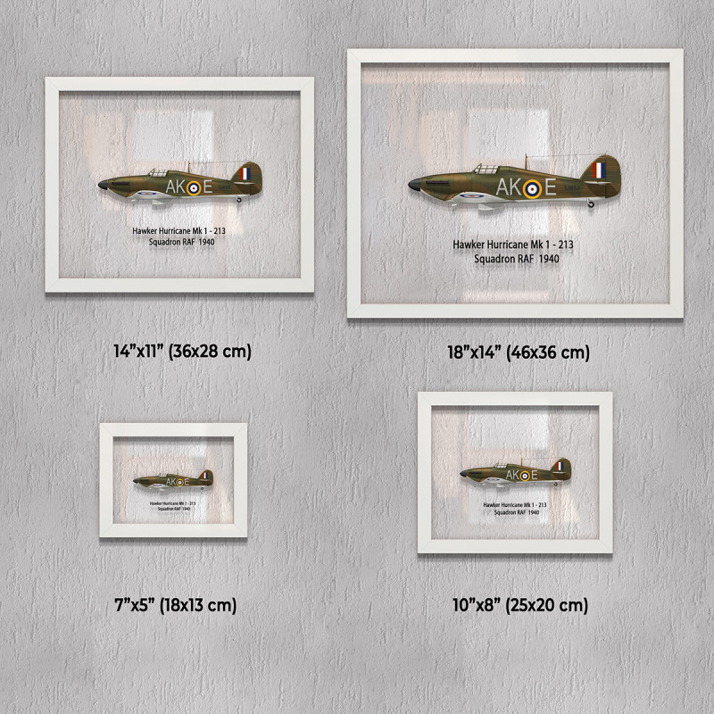 Принт на склі «Винищувач Hawker Hurricane Mk 1 213 Ескадрилья 1940 рік»