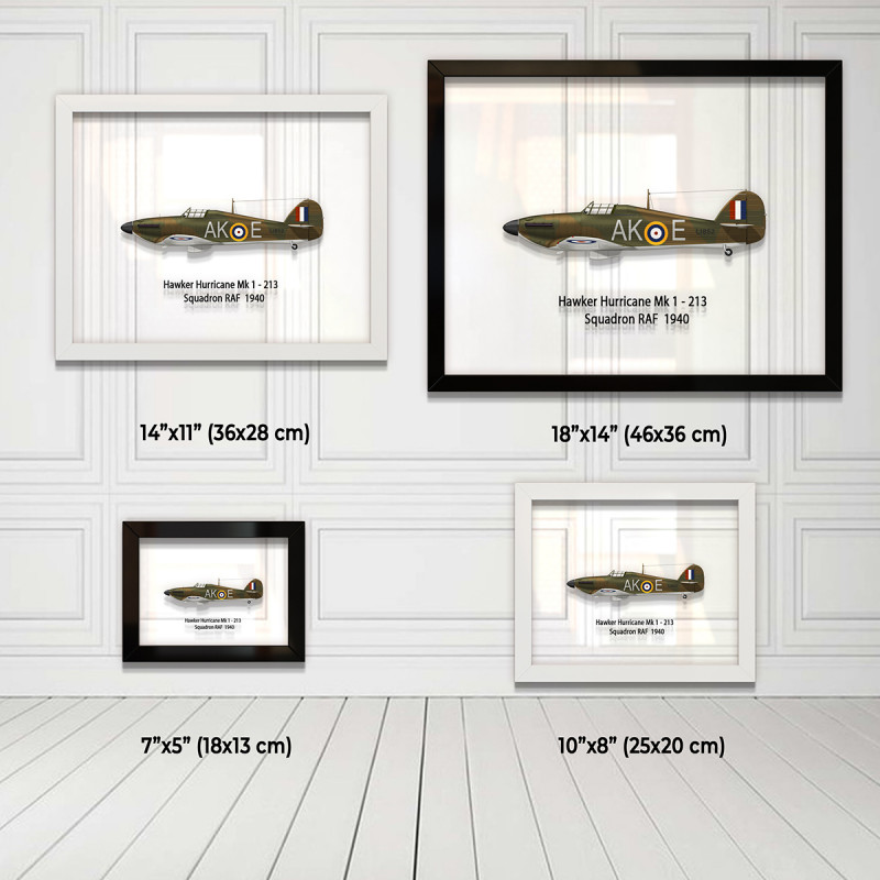 Принт на склі «Винищувач Hawker Hurricane Mk 1 213 Ескадрилья 1940 рік»