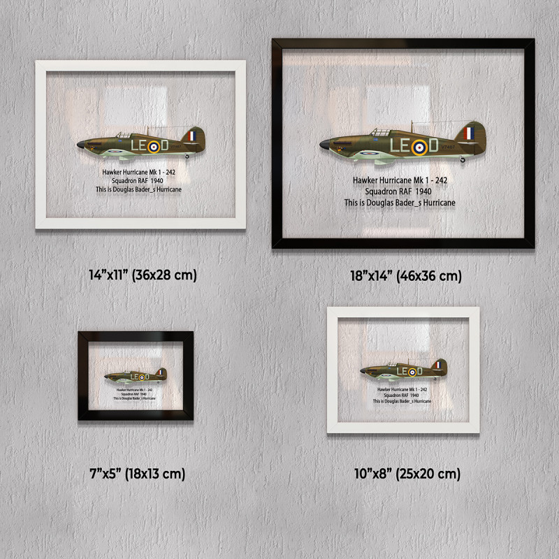 Принт на склі «Літак Hawker Hurricane Mk 1 242 Ескадрилья 1940 рік»