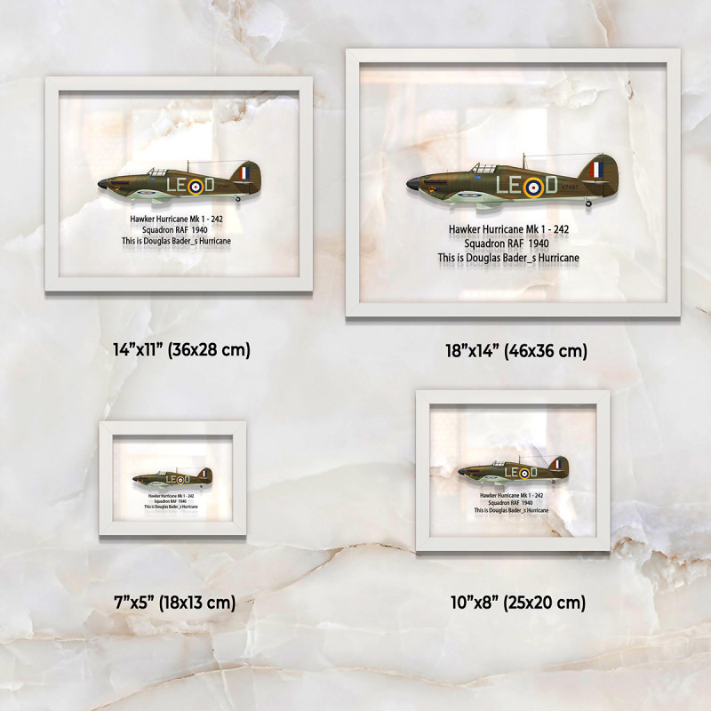 Принт на склі «Літак Hawker Hurricane Mk 1 242 Ескадрилья 1940 рік»