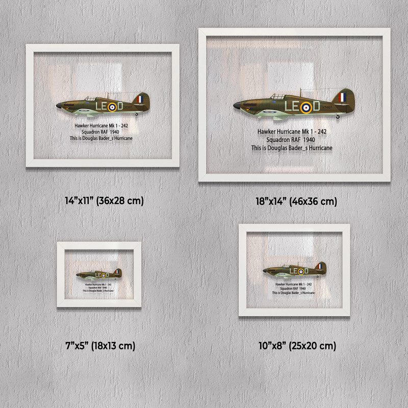 Принт на склі «Літак Hawker Hurricane Mk 1 242 Ескадрилья 1940 рік»