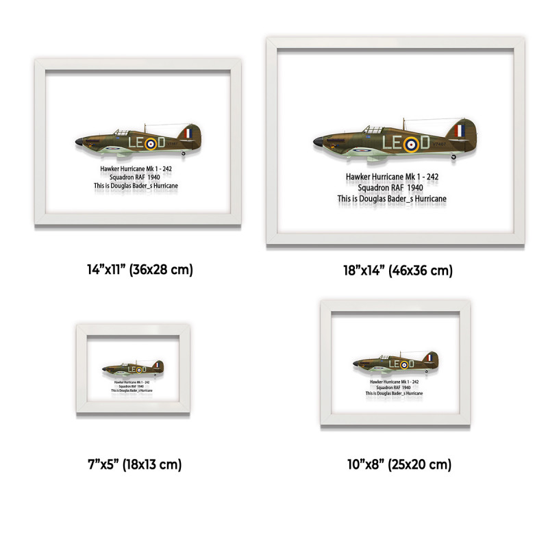 Принт на склі «Літак Hawker Hurricane Mk 1 242 Ескадрилья 1940 рік»