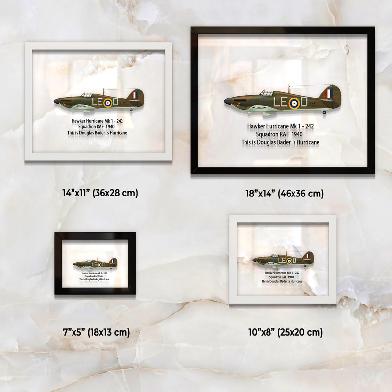 Принт на склі «Літак Hawker Hurricane Mk 1 242 Ескадрилья 1940 рік»