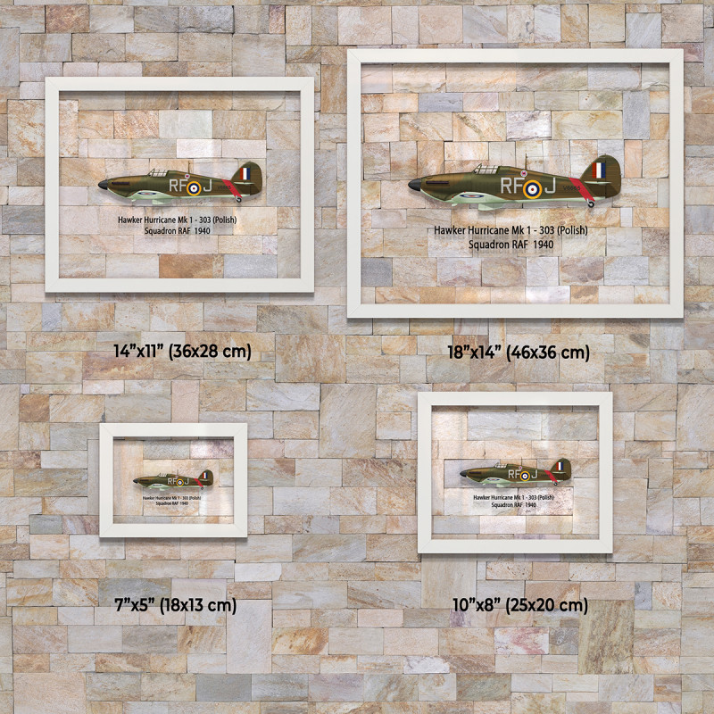 Принт на склі «Літак Hawker Hurricane Mk 1 303 Польська Ескадрилья 1940 рік»