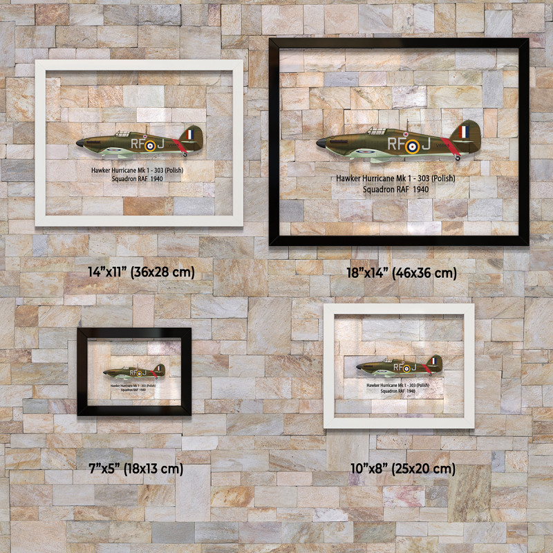 Принт на склі «Літак Hawker Hurricane Mk 1 303 Польська Ескадрилья 1940 рік»