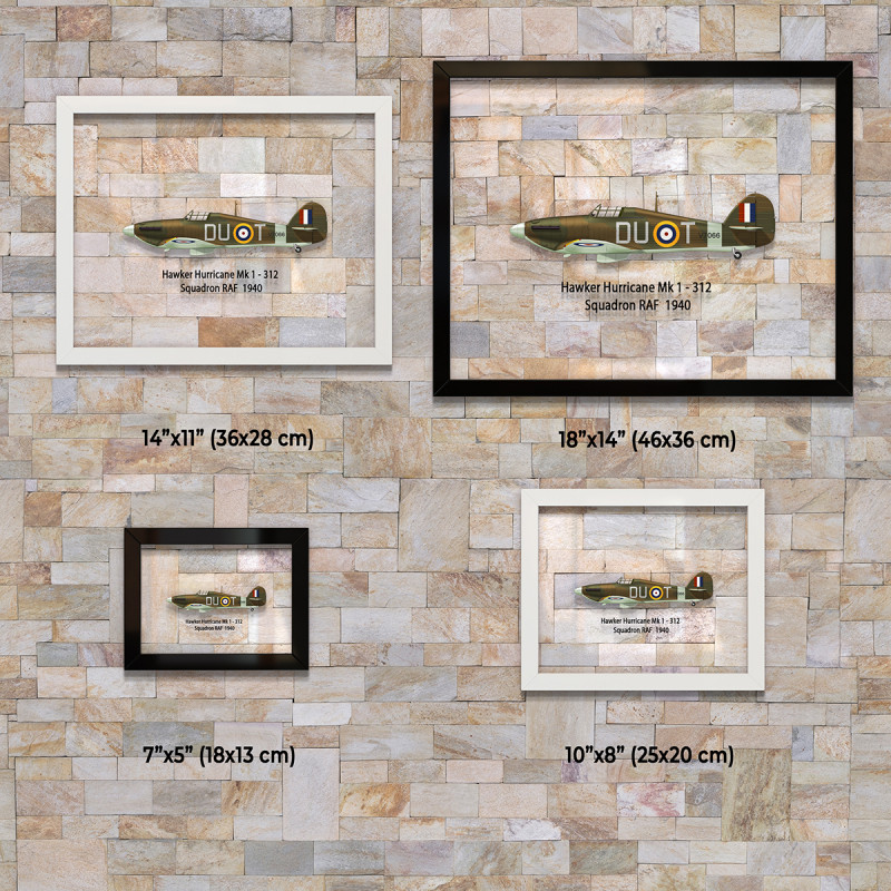 Принт на склі «Винищувач Hawker Hurricane Mk 1 312 Ескадрилья 1940 рік»