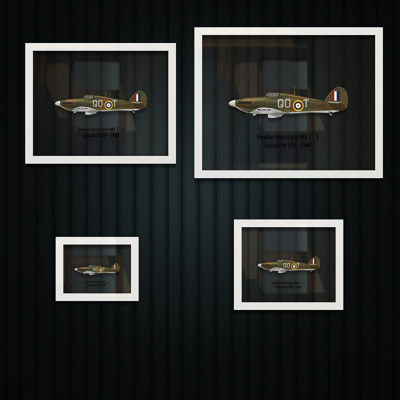 Принт на склі «Винищувач Hawker Hurricane Mk 1 3 Ескадрилья 1940 рік»