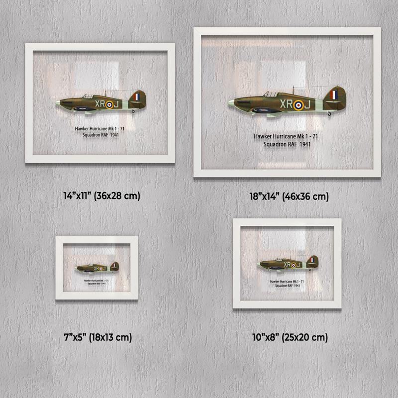Принт на склі «Винищувач Hawker Hurricane Mk 1 71 Ескадрилья 1941 рік»
