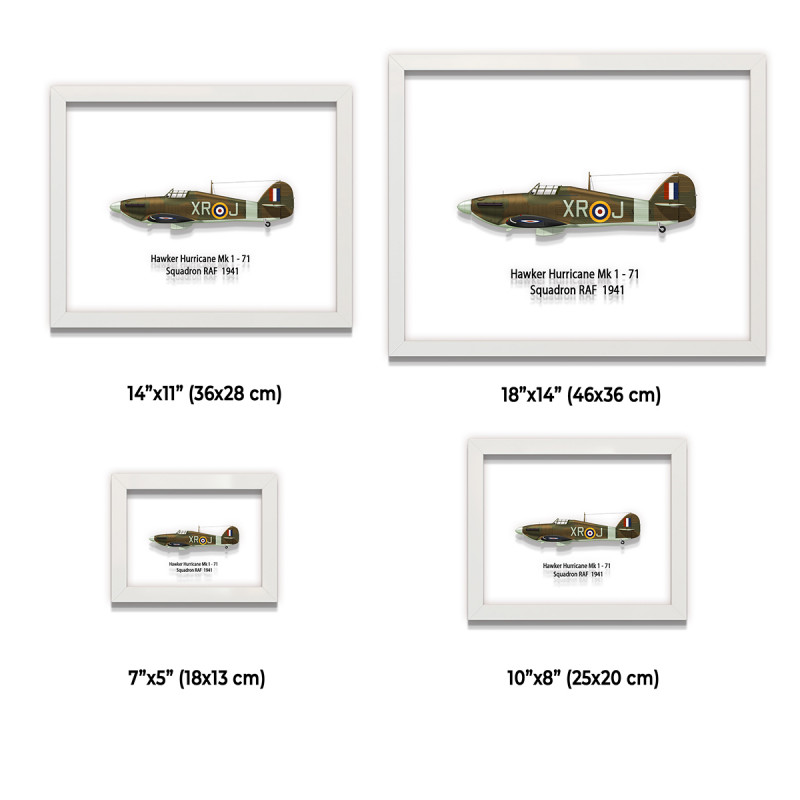 Принт на склі «Винищувач Hawker Hurricane Mk 1 71 Ескадрилья 1941 рік»