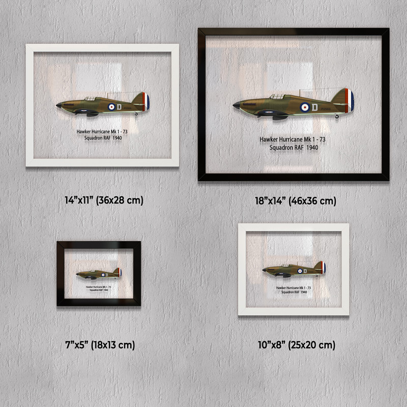 Принт на склі «Винищувач Hawker Hurricane Mk 1 73 Ескадрилья 1940 рік»
