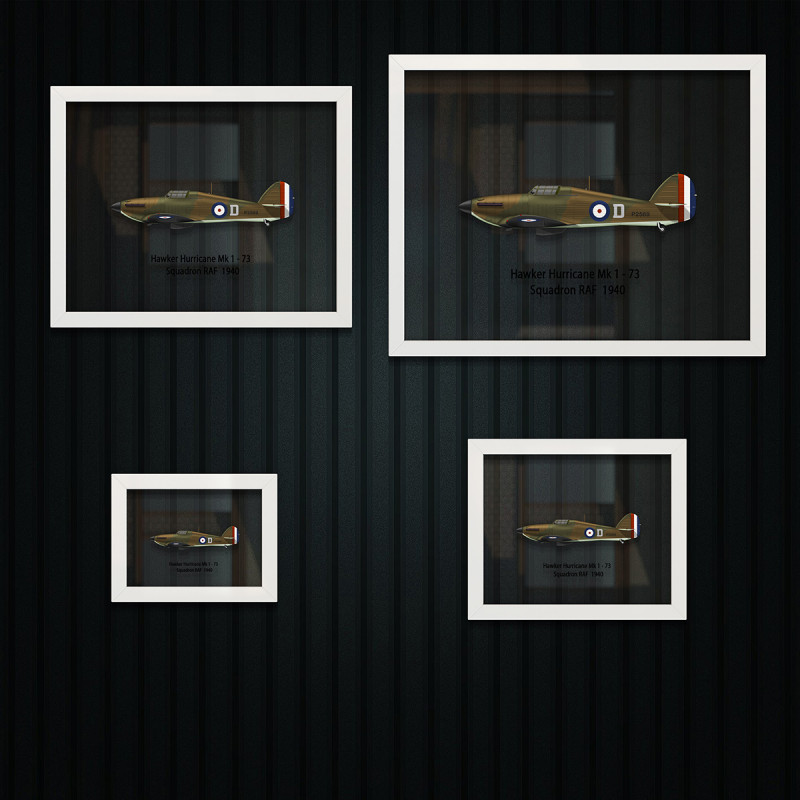 Принт на склі «Винищувач Hawker Hurricane Mk 1 73 Ескадрилья 1940 рік»