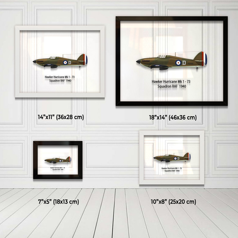 Принт на склі «Винищувач Hawker Hurricane Mk 1 73 Ескадрилья 1940 рік»