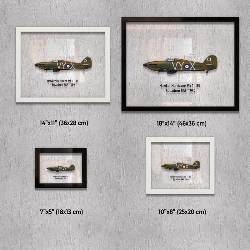 Принт на склі «Винищувач Hawker Hurricane Mk 1 85 Ескадрилья 1939 рік»