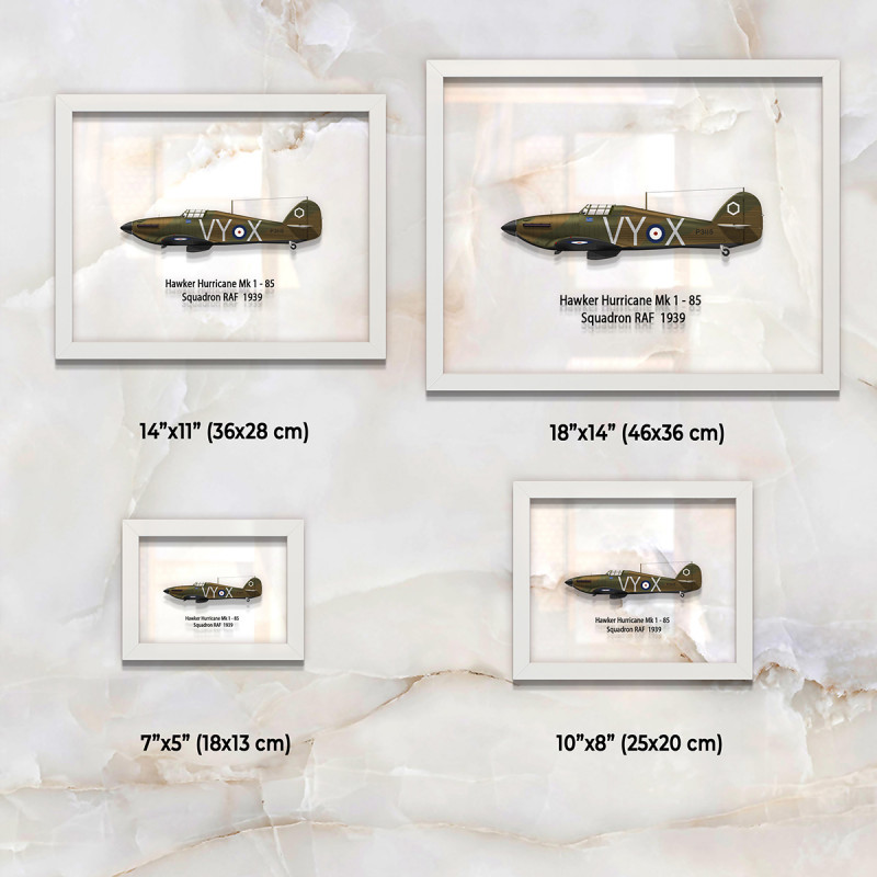 Принт на склі «Винищувач Hawker Hurricane Mk 1 85 Ескадрилья 1939 рік»