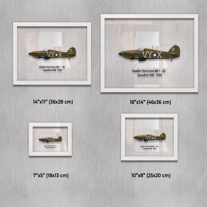 Принт на склі «Винищувач Hawker Hurricane Mk 1 85 Ескадрилья 1939 рік»