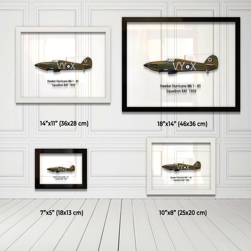 Принт на склі «Винищувач Hawker Hurricane Mk 1 85 Ескадрилья 1939 рік»