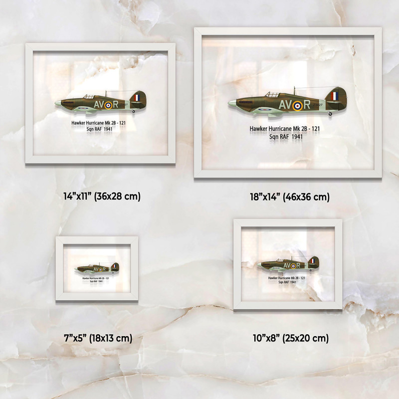 Принт на склі «Винищувач Hawker Hurricane Mk 2B 121 Ескадрилья 1941 рік»