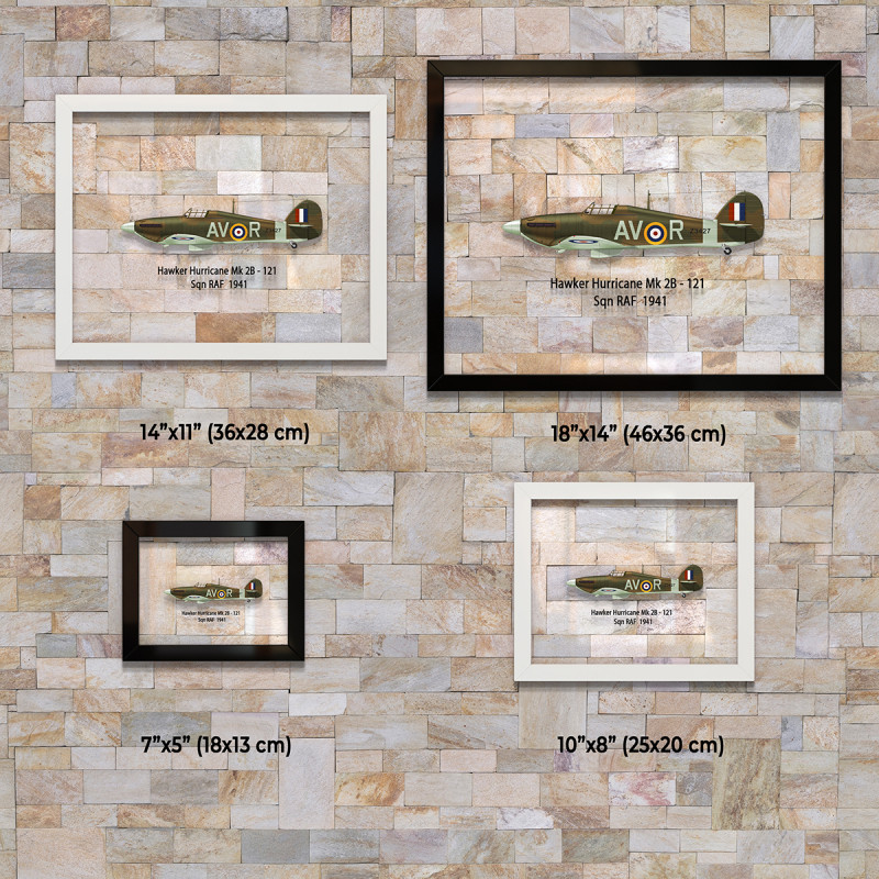 Принт на склі «Винищувач Hawker Hurricane Mk 2B 121 Ескадрилья 1941 рік»
