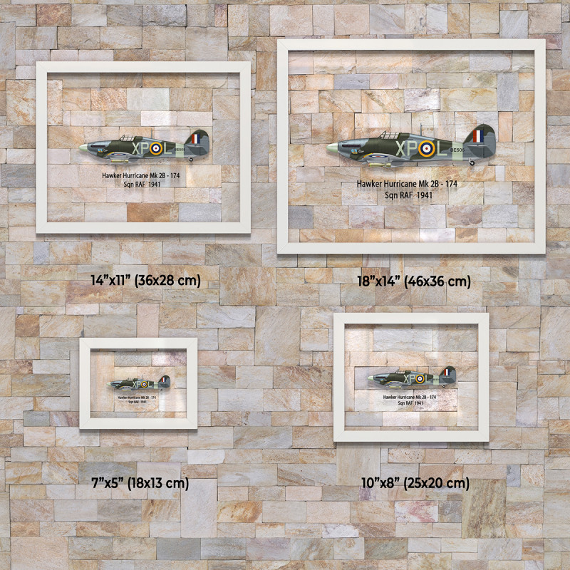 Принт на склі «Винищувач Hawker Hurricane Mk 2B 174 Ескадрилья 1941 рік»