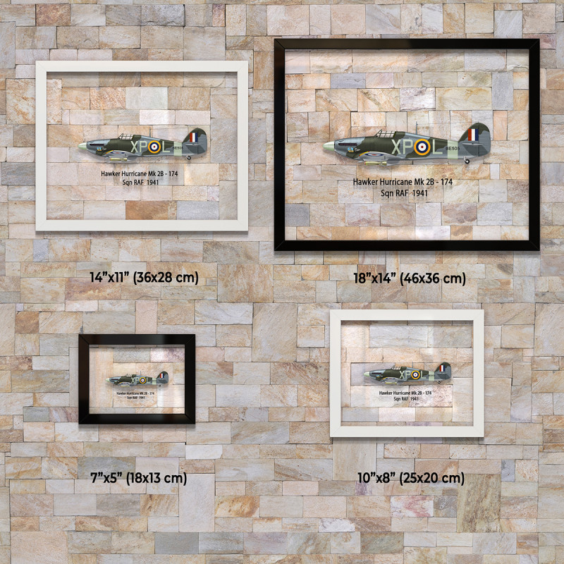 Принт на склі «Винищувач Hawker Hurricane Mk 2B 174 Ескадрилья 1941 рік»