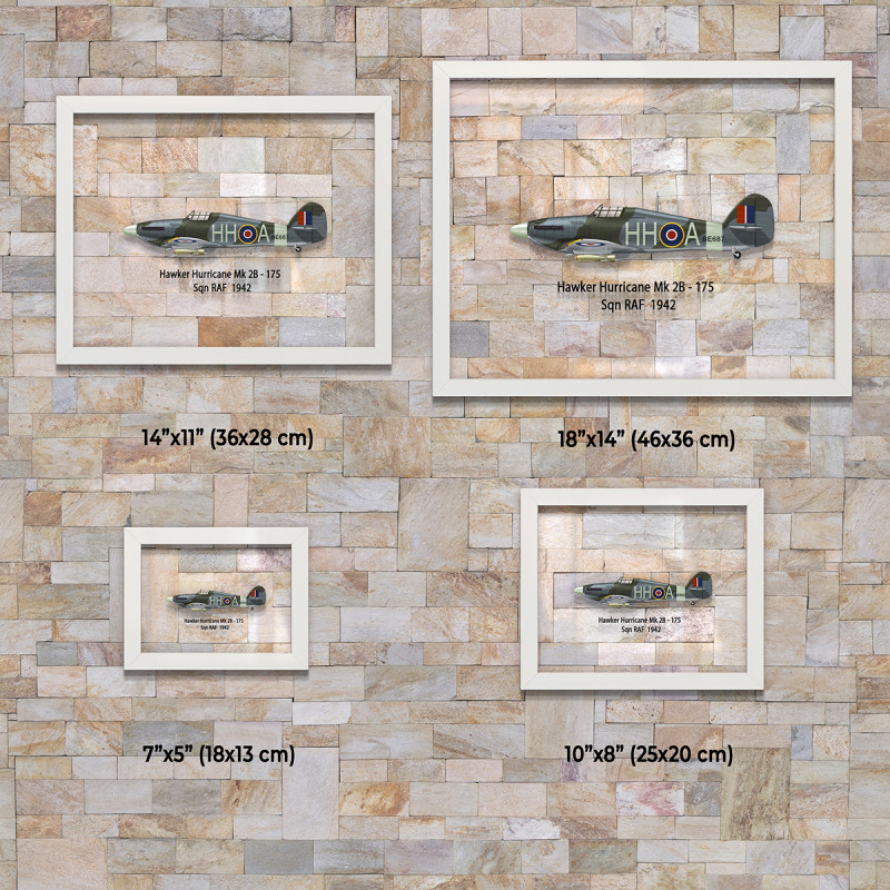 Принт на склі «Винищувач Hawker Hurricane Mk 2B 175 Ескадрилья 1942 рік»