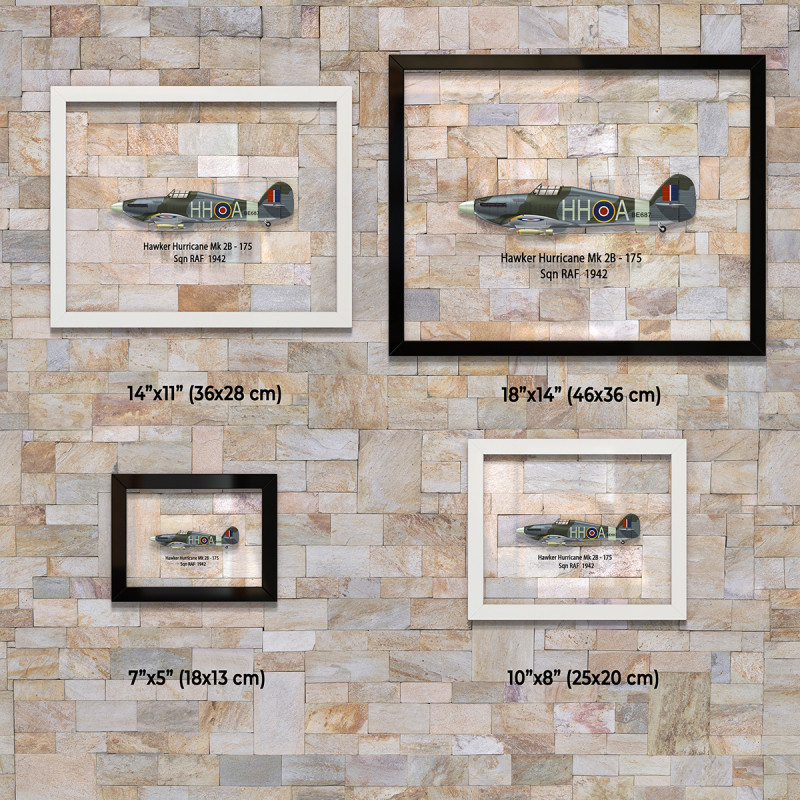 Принт на склі «Винищувач Hawker Hurricane Mk 2B 175 Ескадрилья 1942 рік»