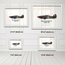 Принт на склі «Винищувач Hawker Hurricane Mk 2B 87 Ескадрилья 1942 рік»