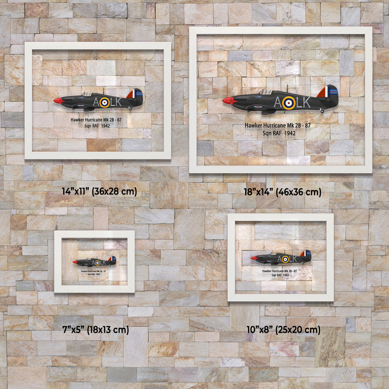 Принт на склі «Винищувач Hawker Hurricane Mk 2B 87 Ескадрилья 1942 рік»