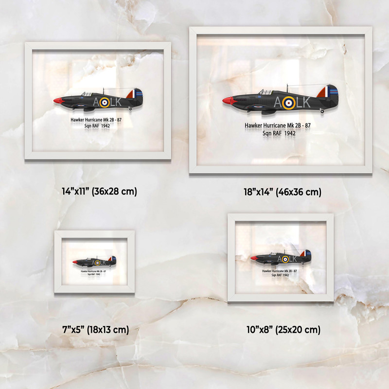 Принт на склі «Винищувач Hawker Hurricane Mk 2B 87 Ескадрилья 1942 рік»