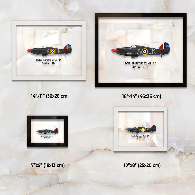 Принт на склі «Винищувач Hawker Hurricane Mk 2B 87 Ескадрилья 1942 рік»