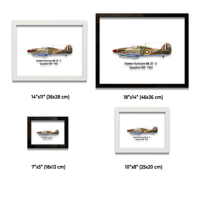 Принт на склі «Винищувач Hawker Hurricane Mk 2D 6 Ескадрилья 1942 рік»