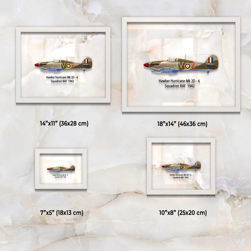 Принт на склі «Винищувач Hawker Hurricane Mk 2D 6 Ескадрилья 1942 рік»