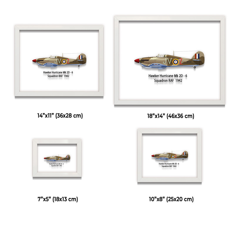 Принт на склі «Винищувач Hawker Hurricane Mk 2D 6 Ескадрилья 1942 рік»