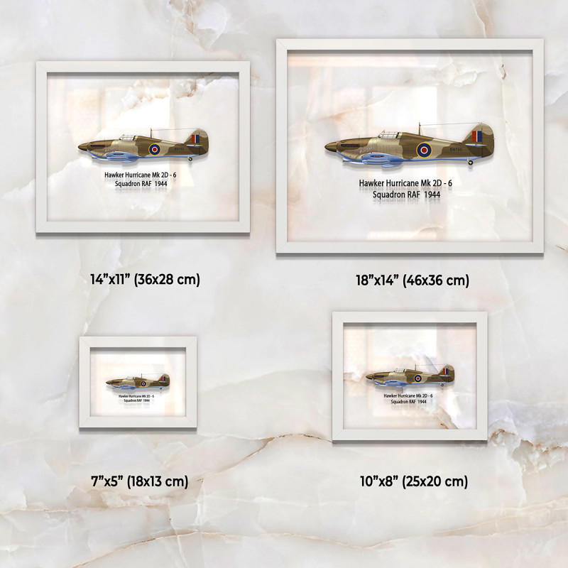 Принт на склі «Винищувач Hawker Hurricane Mk 2D 6 Ескадрилья 1944 рік»