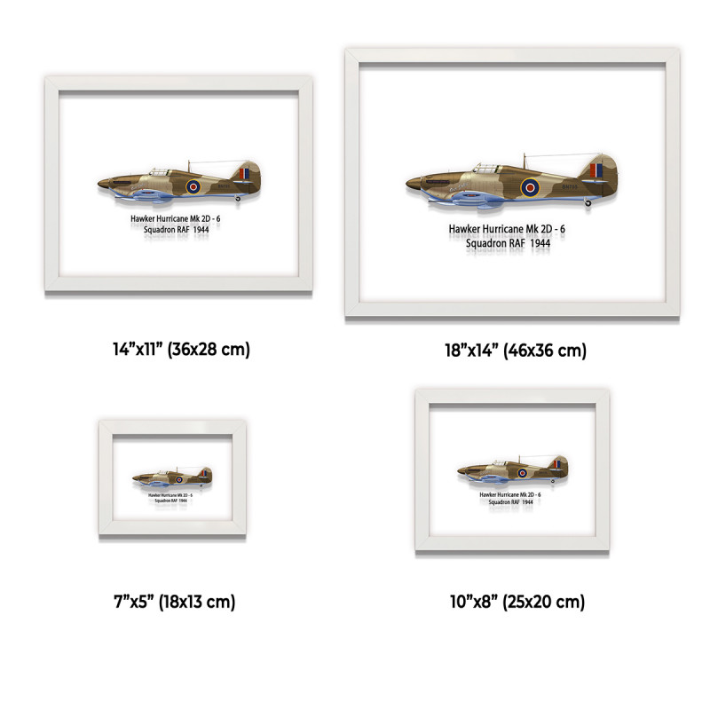 Принт на склі «Винищувач Hawker Hurricane Mk 2D 6 Ескадрилья 1944 рік»
