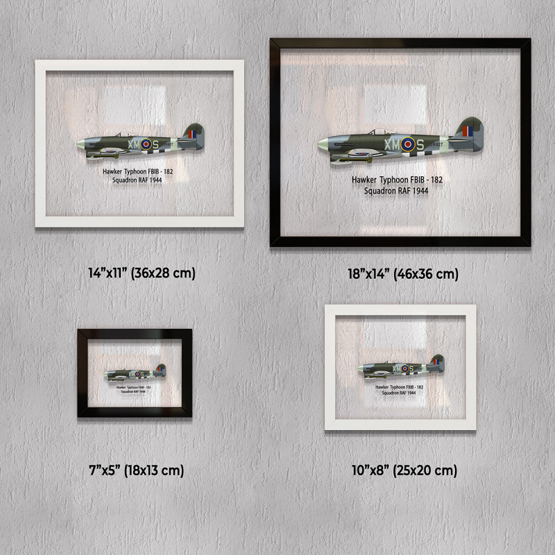 Принт на склі «Літак Hawker Typhoon 182 Ескадрилья 1944 рік»