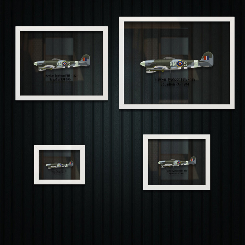 Принт на склі «Літак Hawker Typhoon 182 Ескадрилья 1944 рік»