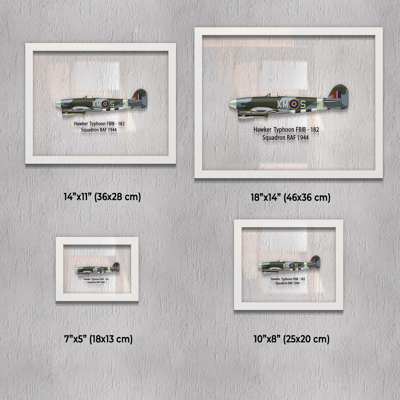 Принт на склі «Літак Hawker Typhoon 182 Ескадрилья 1944 рік»