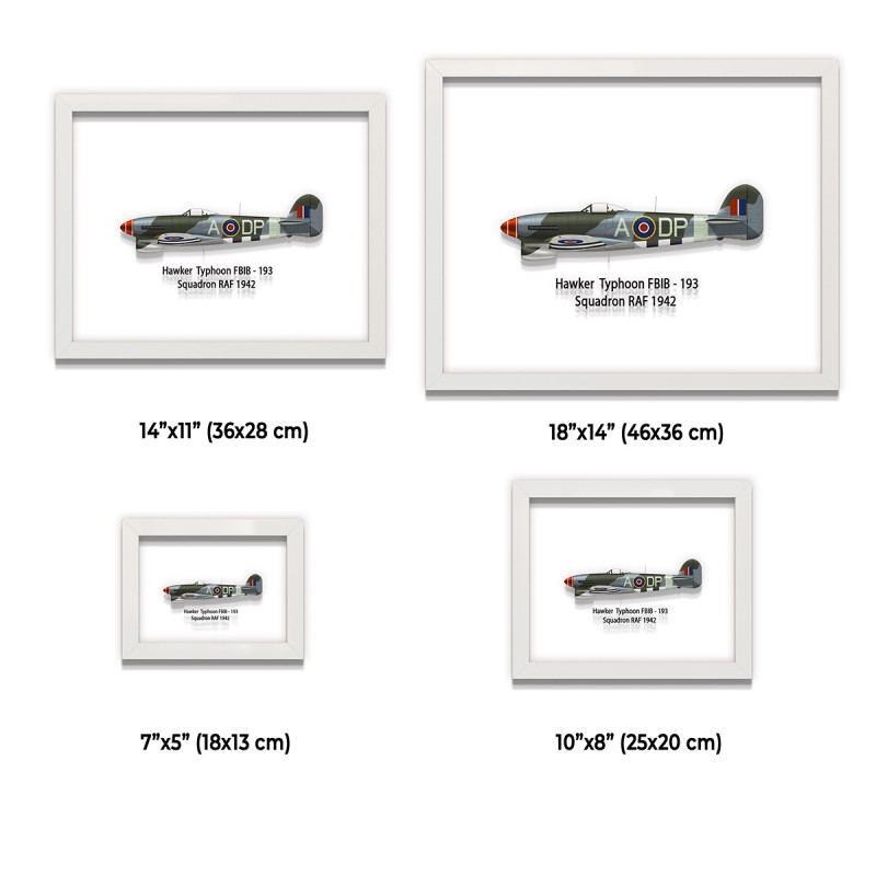 Принт на склі «Винищувач Hawker Typhoon 193 Ескадрилья 1942 рік»