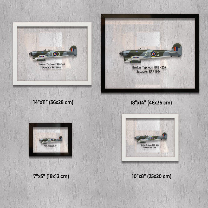 Принт на склі «Винищувач Hawker Typhoon 266 Ескадрилья 1944 рік»