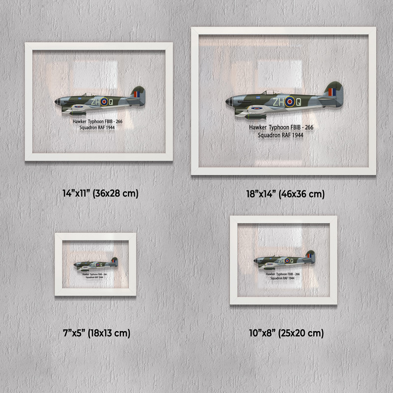 Принт на склі «Винищувач Hawker Typhoon 266 Ескадрилья 1944 рік»