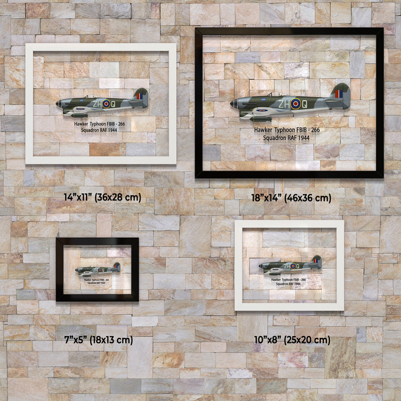 Принт на склі «Винищувач Hawker Typhoon 266 Ескадрилья 1944 рік»
