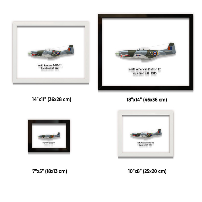 Принт на склі «Винищувач North American P-51D Mustang 112 Ескадрилья 1945 рік»