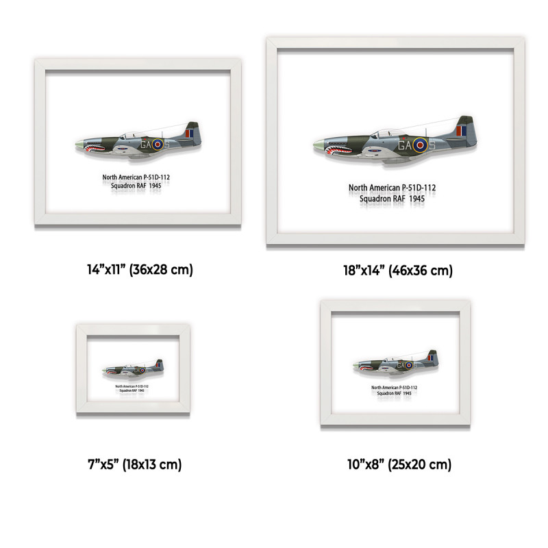 Принт на склі «Винищувач North American P-51D Mustang 112 Ескадрилья 1945 рік»