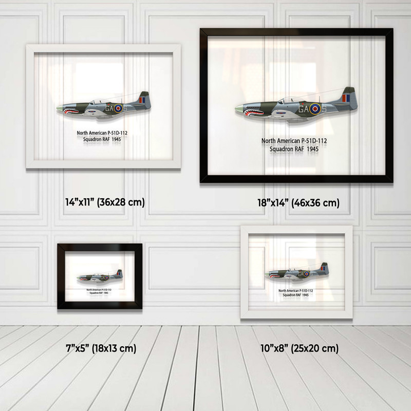 Принт на склі «Винищувач North American P-51D Mustang 112 Ескадрилья 1945 рік»